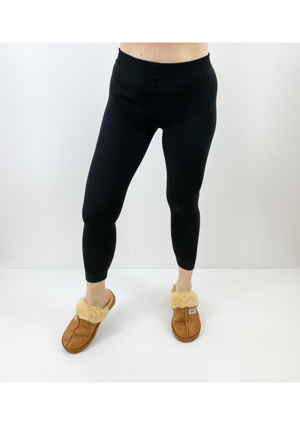 Kadın Siyah Triko Tayt