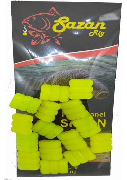 Fluo Yeşil 3 Lü Yüzen Mısır Boncuk ( Dar Delik)