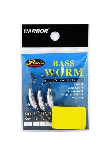 SH52 Bass Worm No:1/0 4 Pcs Jig Head