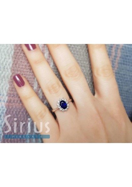 Pırlanta ve Oval Safir Taşlı Anturaj Yüzük 0417R0019 fırsatları