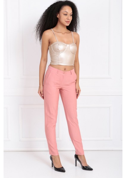 Beli Köprülü Süs Dikişli Pantolon PNT32689