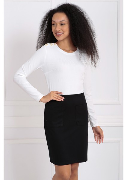 Üstü Kaşkorse Altı Çelik Uzun Kol Elbise ELB32939