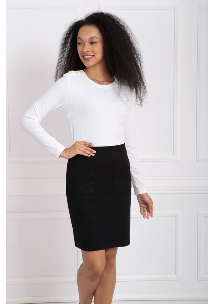 Üstü Kaşkorse Altı Çelik Uzun Kol Elbise ELB32939 fırsatları