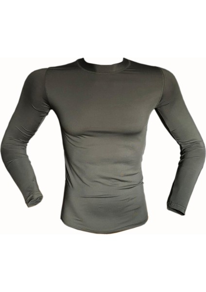 Haki Microfiber Uzun Kol Termal Tişört
