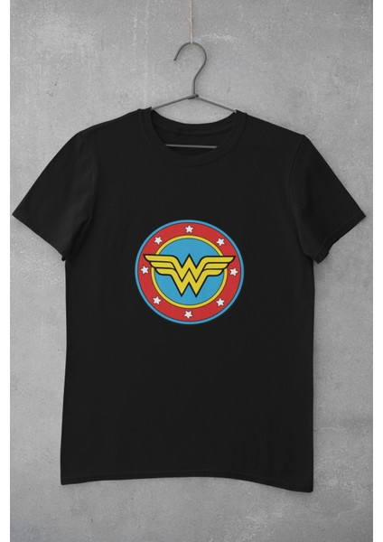 Kio Tasarım Wonder Woman Logo DC Comics Baskılı Tişört Kadın Pamuklu Sevgililer-Doğum-Günü Hediye