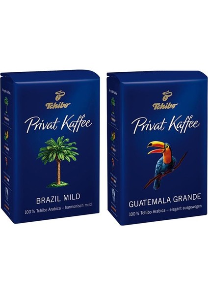 Privat Kaffee Brazil Mild 250 gr + Guatemala Grande Öğütülmüş Filtre Kahve 250 gr