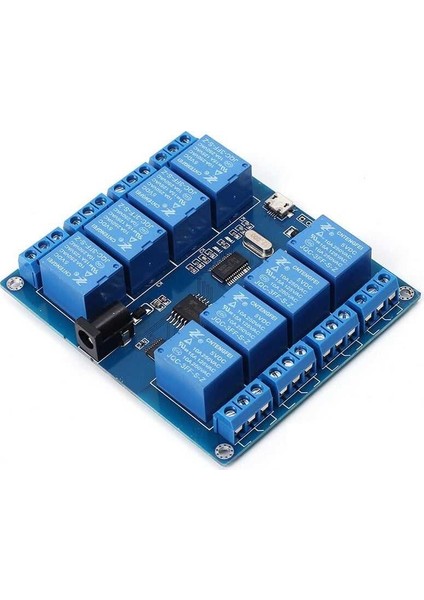 8 Kanal 5 V Seri Haberleşme Kontrollü Röle Kartı (Mikro USB & Pin)