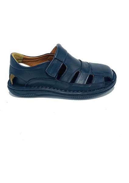 Çelık 5064 Deri Burnu Kapalı Sandalet Siyah