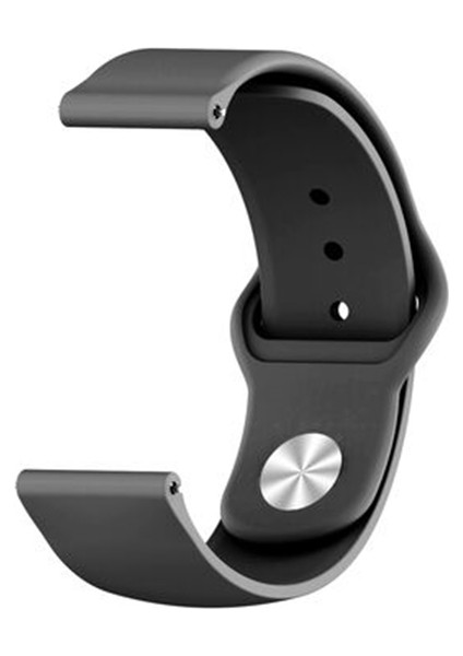Realme Watch Uyumlu Kordon Lüx Silikon Saat Kordonu Kayış 20/K11-SIYAH