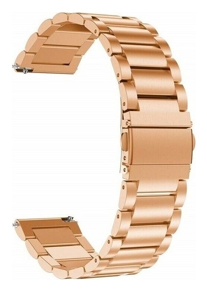 Samsung Galaxy Watch Active 3 41MM Uyumlu Kordon Metal Paslanmaz Çelik Saat Kordonu 20/K04-BRONZ