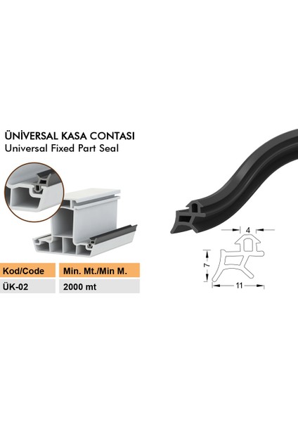 Pimapen Kapı Pencere Contası Pvc Fitili Siyah Fitil 10 Metre Tüm Standart Pvc Pimapen, Fıratpen, Egepen, Winsa Gibi Marka Kapı