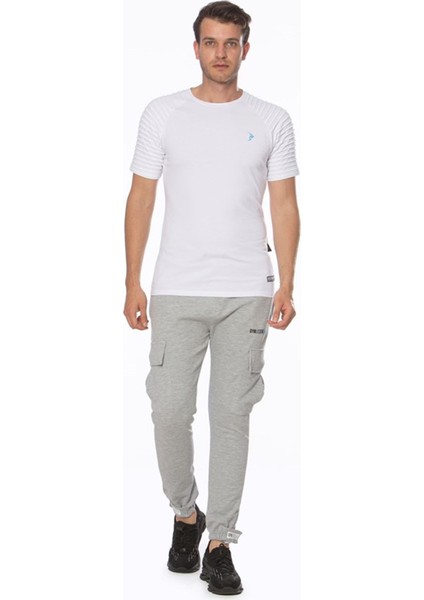 Erkek Gri Melanj Kargo Cepli Çelikli Interlok Spor Eşofman Altı indirimleri