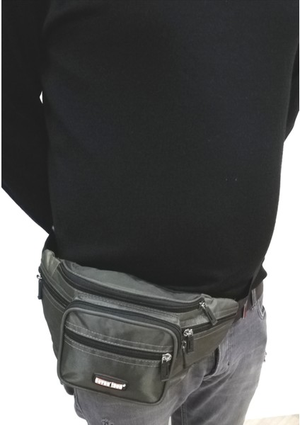 Haki Çok Gözlü Bel Çantası (3432) - 31CM x 14CM Ebat