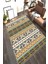 Kaymaz Taban Yıkanabilir Etnik Çizgi Detaylı Kilim Desenli Halı 1
