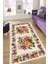 Kaymaz Taban Yıkanabilir Hasır Çiçek Işleme Desenli Halı 1