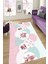 Kaymaz Taban Yıkanabilir Çember Motif ve Çiçek Desenli Halı 1