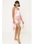 7'li Pembe Çizgili Saten Pijama Takımı S22112 5