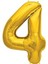 4 Rakam Folyo Balon Gold 100 cm (1 Metre) 1