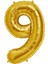 9 Rakam Folyo Balon Gold 100 cm (1 Metre) 1
