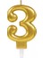 Parti Aksesuar Parti Malzemeleri 3 Rakam Mum Gold Renk 1