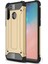 Caseworld Samsung Galaxy A21 Kapak Çift Katmanlı Zırh Tank Kılıf - Gold 1