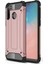 Caseworld Samsung Galaxy A21 Kapak Çift Katmanlı Zırh Tank Kılıf - Rose Gold 1