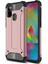 Caseworld Samsung Galaxy M21 Kapak Çift Katmanlı Zırh Tank Kılıf - Rose Gold 1