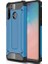 Caseworld Samsung Galaxy A21 Kapak Çift Katmanlı Zırh Tank Kılıf - Mavi 1