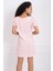 Sırtı Gizli Fermuarlı Kısa Kol Elbise ELB32686 5