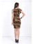 Tek Kollu Volanlı Leopar Elbise ELB32797 5