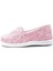 Çiçek Desenli Keten Çocuk Babet AYAKKABI-PEMBE-F-485 3