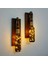 Retro Yeşil Şişeli LED Işıklı, Ceviz Aplik, 2 Li Set 2