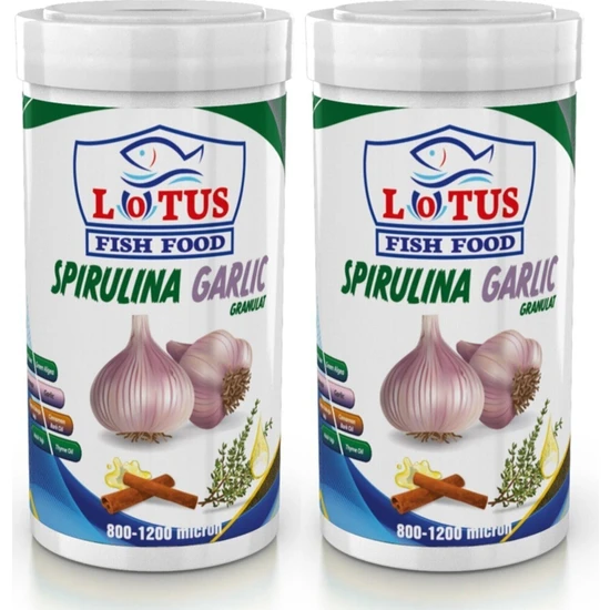 Lotus Spirulina Garlic Sarımsaklı Balık Yemi 100 Ml+ 100 ml