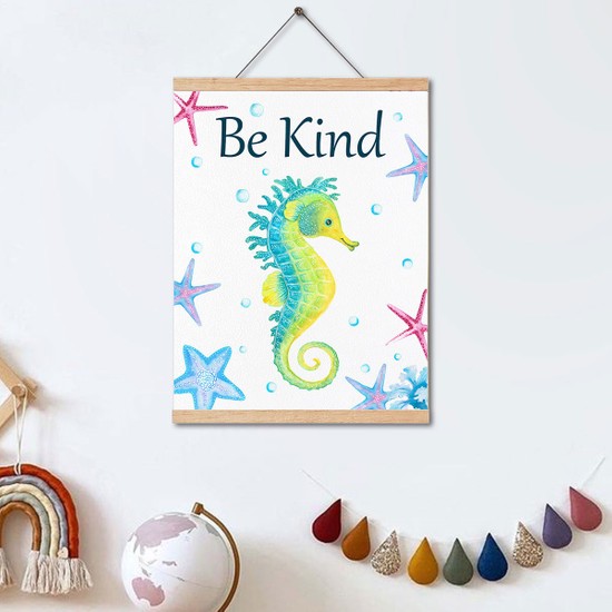 Canvartie Be Kind Yıldızlı Denizatı Asılabilir Çocuk Odası Duvar Tablosu