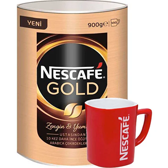 Nescafe Gold Granül Kahve 900 gr + Nescafe Kupa Bardak