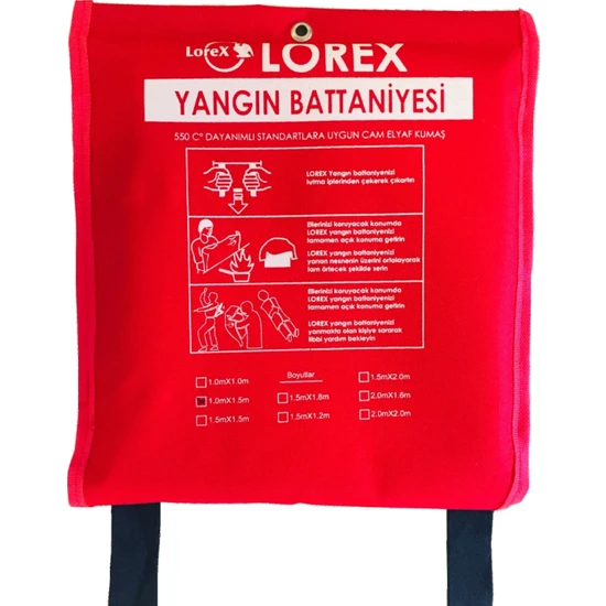 LOREX LR-FB1015C 100cm x 150cm Çantalı Yangın Battaniyesi