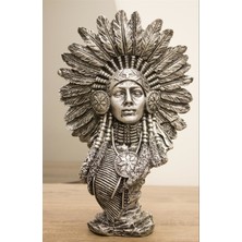 Antioch Artdesign Kızılderili Kadın Biblo Tasarım 30 cm Ev Dekor Hediyelik Eşya