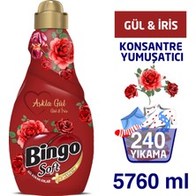 Bingo Konsantre Yumuşatıcı 1440 ml Aşkla Gül 4'lü Ekonomi Paketi