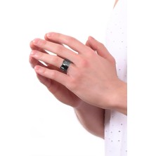 Labalaba Erkek Metalik Antrasit Bohem Yüzük