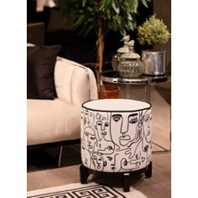 Adawall Home No Face Ahşap Ayaklı Puf