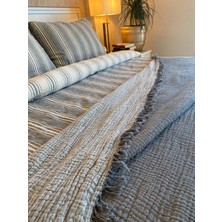 Yaseminin Evi Anrasit - Açık Gri Battal Boy 4 Kat Pamuk Müslin Yatak Örtüsü