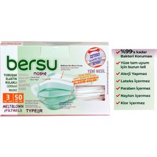 Bersu Maske Meltblown Filtreli 3 Katlı Yumuşak Elastik Kulaklı Yeni Nesil Cerrahi Maske Beyaz 200 Adet