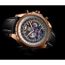 Breitling Uyumlu Tourbillon 24MM Kahverengi Deri Kordon