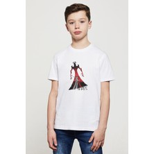 Qivi Shadow Fight Samurai Jack 8 Baskılı Unisex Çocuk Beyaz T-Shirt