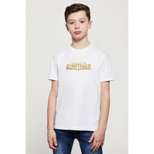 Qivi L O Agespeed Baskılı Unisex Çocuk Beyaz T-Shirt