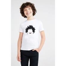 Anime Huntet x Hunter Baskılı Unisex Çocuk Beyaz T-Shirt