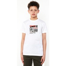 Lıes Baskılı Unisex Çocuk Beyaz T-Shirt