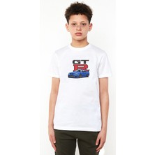 Nissan Gt R Baskılı Unisex Çocuk Beyaz T-Shirt