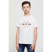 Cs Go Menu Baskılı Unisex Çocuk Beyaz T-Shirt