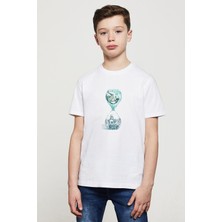 Anime Fairy Tail Glass Guild Emblem Baskılı Unisex Çocuk Beyaz T-Shirt